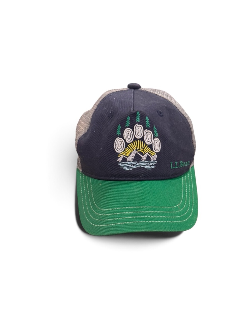 L.L. Bean Kids Two-Tone Green & Navy Trucker Cap